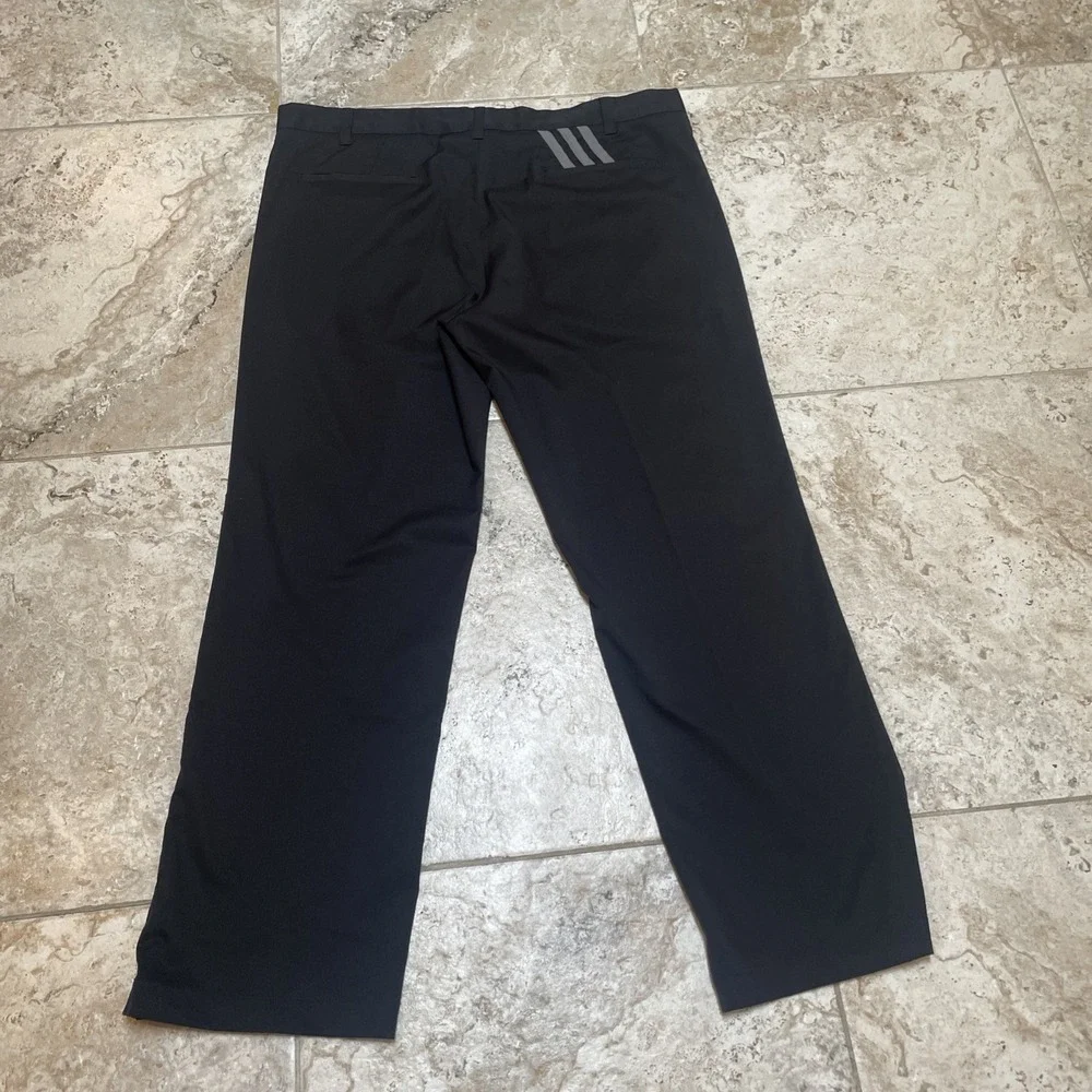 Adidas Golf Men's 38x30 Black Performance Stretch Pants Athletic Flat Front